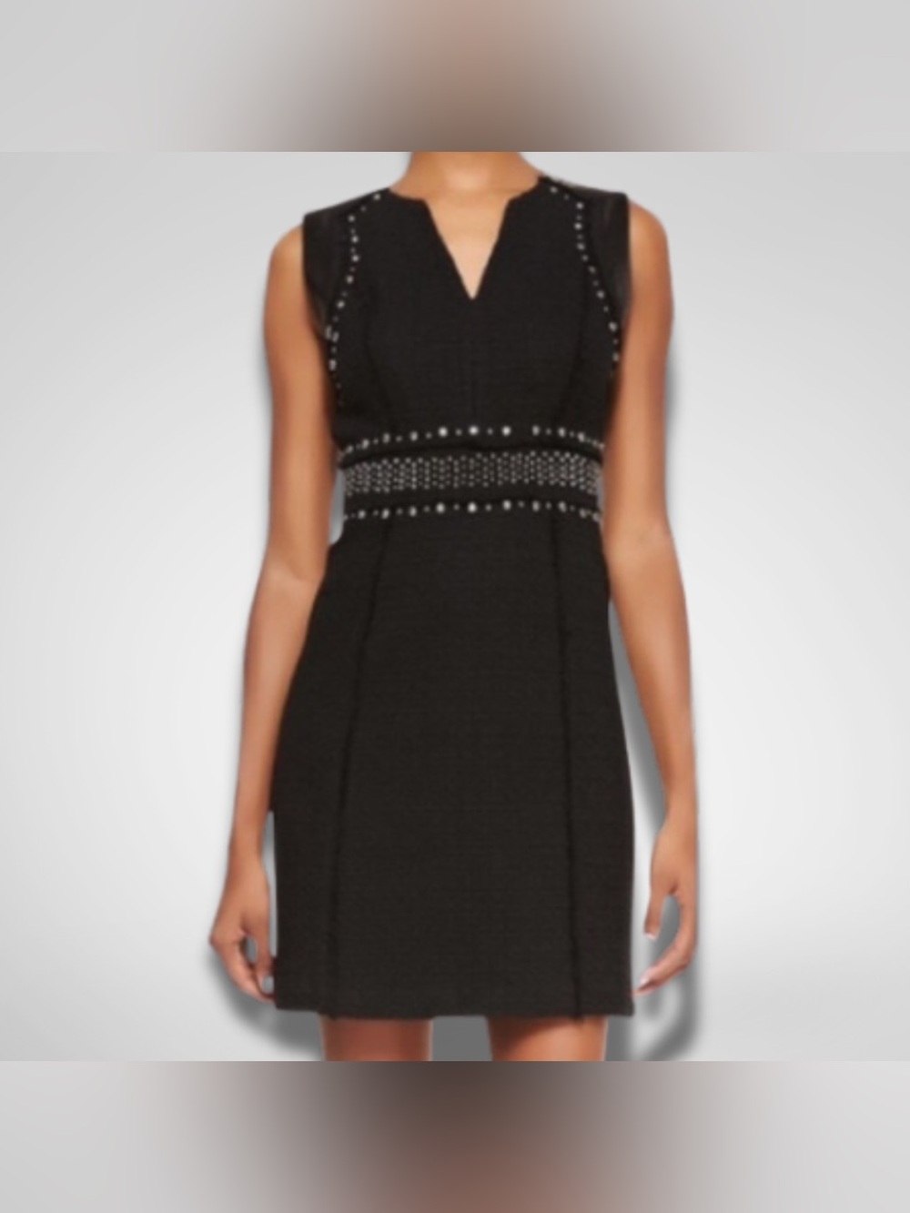 Rebecca Taylor Black Studded Wool Dress